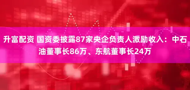 升富配资 国资委披露87家央企负责人激励收入：中石油董事长86万、东航董事长24万